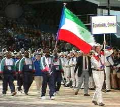 El equipo ecuatoguineano en el estadio de Sidney